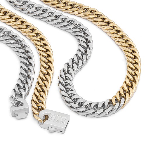 AVATAR 9MM Two Tone Neck Chain Stainless Steel 18K Gold Plated