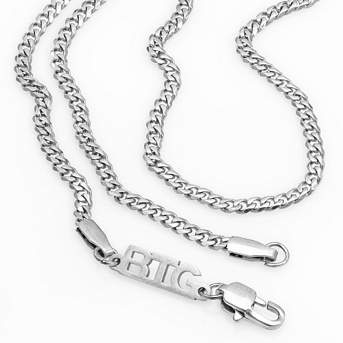 BTG FLAT 3MM Silver Neck Chain Stainless Steel