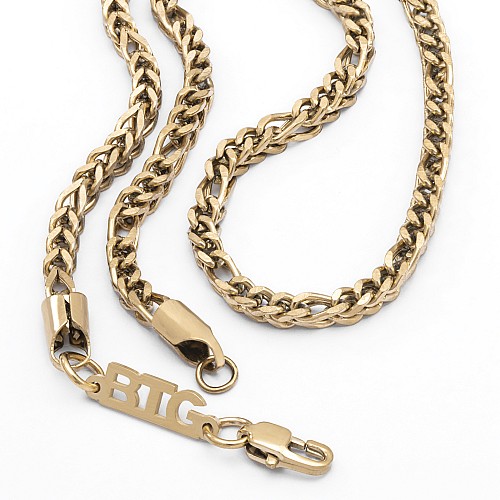 BTG ROPE 4MM Gold Neck Chain Stainless Steel 316L Gold Plated 18K
