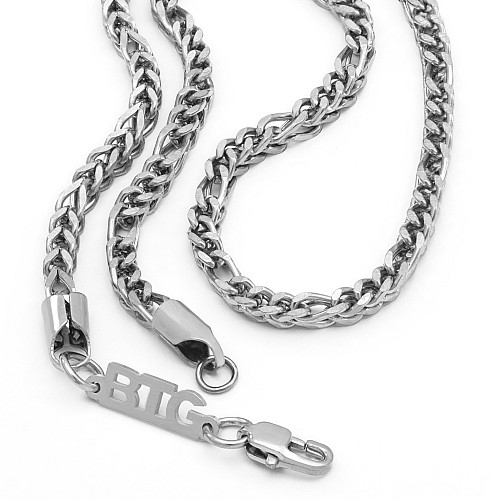 BTG ROPE 4MM Silver 316L Stainless Steel Neck Chain