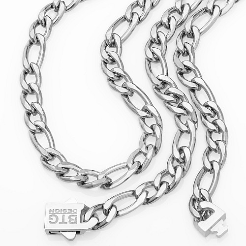 BTG FIGARO 6MM Silver Neck Chain Made of 316L Stainless Steel