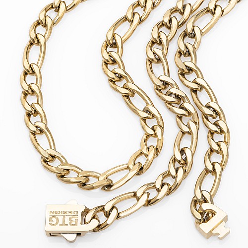 BTG FIGARO 6MM Gold Neck Chain from stainless steel 316L gold plated 18K