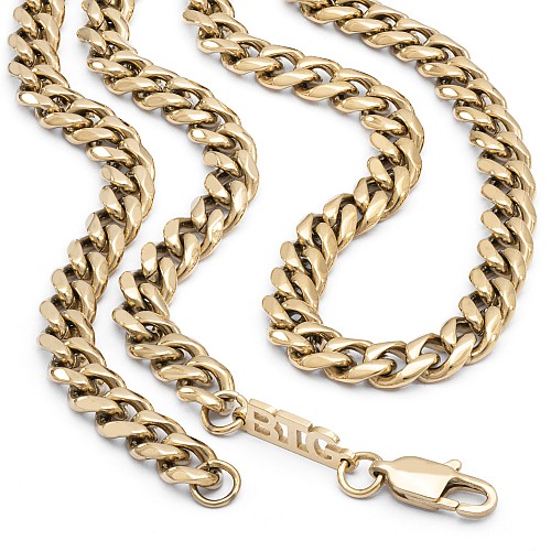 BTG FIOR 7MM Gold Stainless Steel Neck Chain Gold Plated 18K
