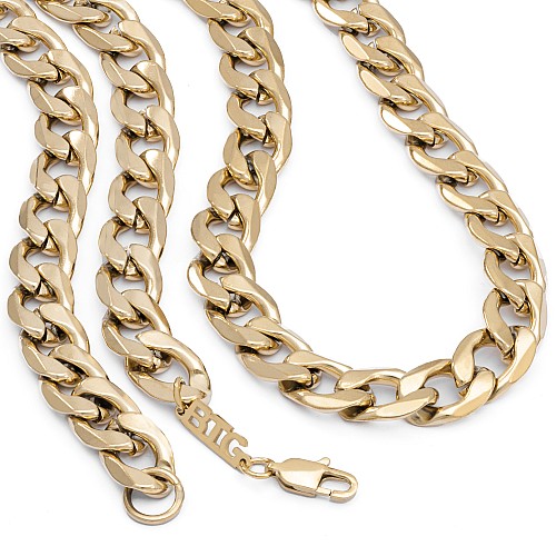 LIVED BASE 13MM Gold Necklace Stainless Steel 18K Gold Plated