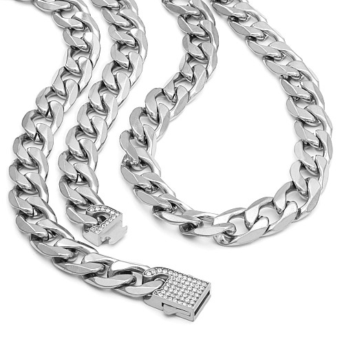LIVED ZIRCON 13MM Silver Necklace Stainless Steel