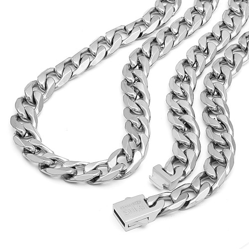 LIVED 13MM Silver 316L Stainless Steel Neck Chain