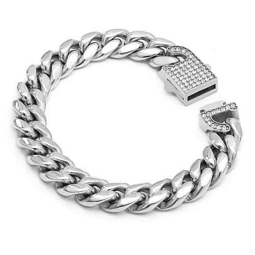 BTG MIAMI ZIRCON 10MM Silver Bracelet Stainless Steel