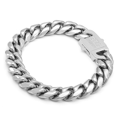 BTG MIAMI Silver 10MM Stainless Steel Bracelet 316L