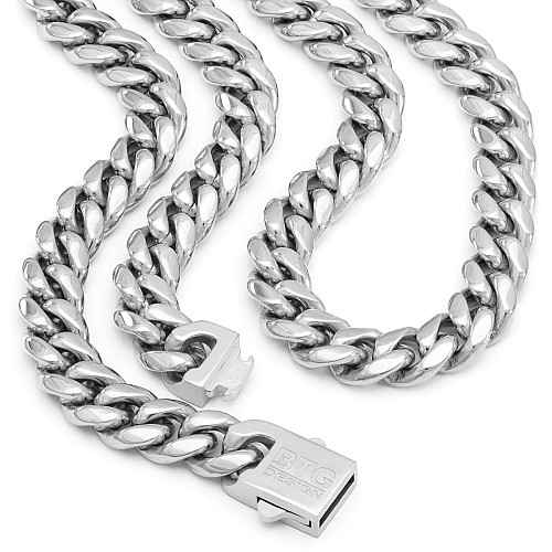 BTG MIAMI 10MM Silver Neck Chain Stainless Steel 316L