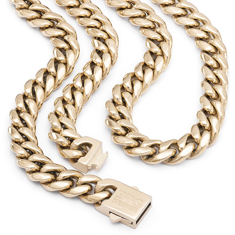 18k Gold Plated 316L Stainless Steel Cuban Chain - 10mm