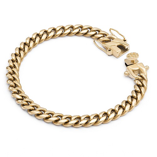 BTG MIAMI CLAP 6MM Gold Bracelet Stainless Steel 18K Gold Plated