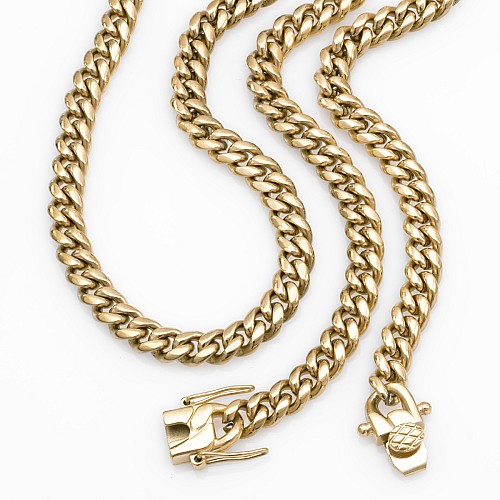 BTG MIAMI CLAP 6MM Gold Necklace 18K Stainless Steel