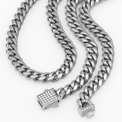 BTG MIAMI ZIRCON 6MM Silver Necklace Stainless Steel 316L
