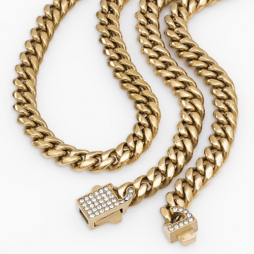BTG MIAMI ZIRCON 6MM Gold Chain Necklace Stainless Steel 18K