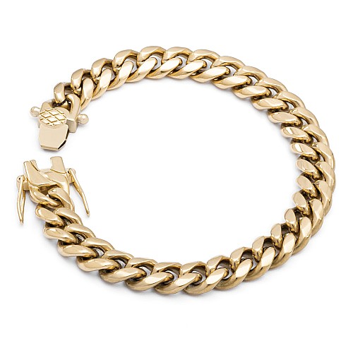 BTG MIAMI CLAP 8MM Gold Bracelet Stainless Steel 18K Gold Plated