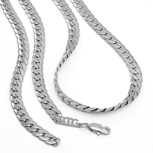 BTG SNAKE BASE 8MM Silver Neck Chain Stainless Steel 316L