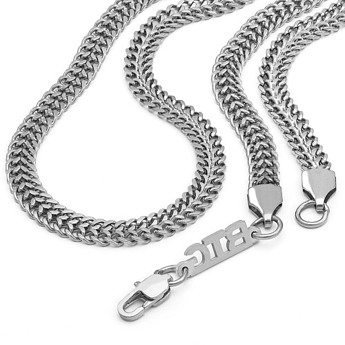 BTG TWICE 6MM Silver Neck Chain Stainless Steel 316L