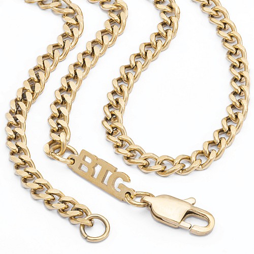 BTG CUBAN 5MM Gold Neck Chain Stainless Steel 316L Gold Plated 18K