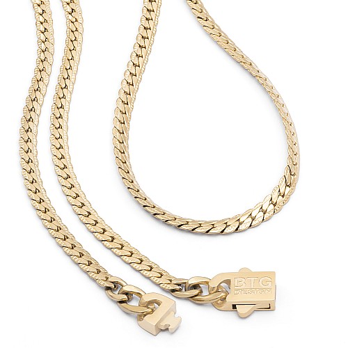 DENNYS SNAKE 4.5MM Gold Necklace Stainless Steel 18K Gold Plated