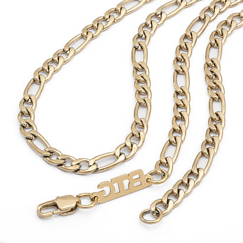 FIGARO 4.5MM Gold Neck Chain 316L stainless steel gold plated 14K