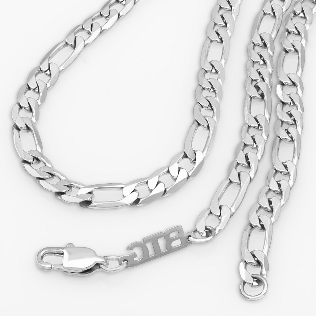 NK Silver Chain Korean Design Stainless Steel Chain Figaro Chains 6mm –  Metal Field Shop