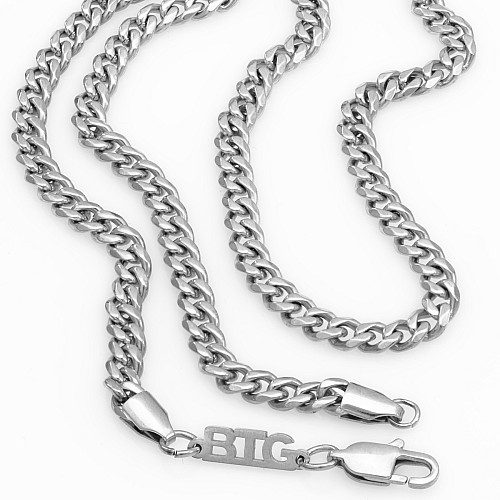 BTG FLAT 5MM Silver Neck Chain Stainless Steel