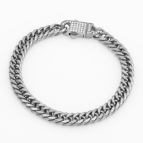 BTG AVATAR ZIRCON 7MM Silver Bracelet Stainless Steel