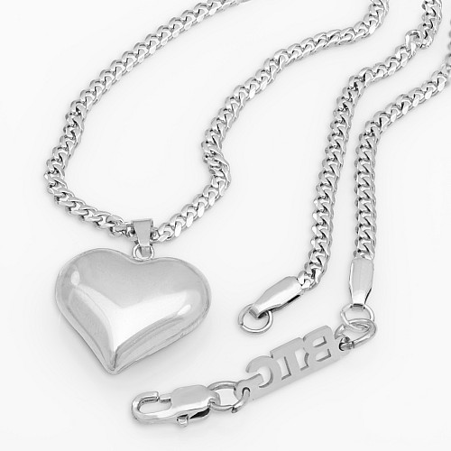 DEDO Silver Neck Necklace Heart Stainless Steel