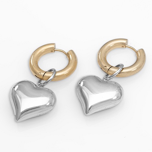 MACY Bicolor Heart Earring Stainless Steel Gold Plated 18K