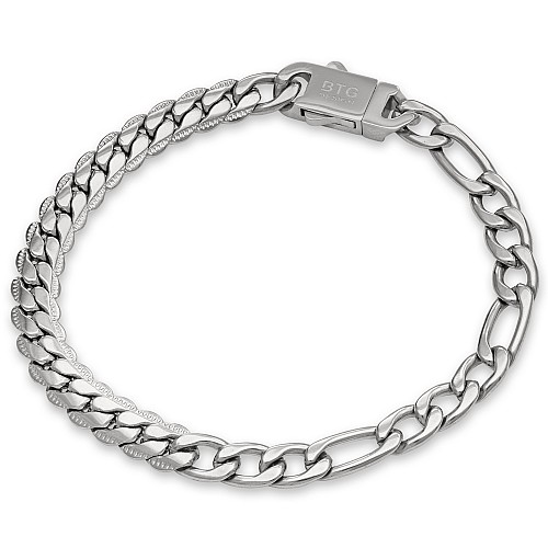 BTG STAR 7MM Silver Stainless Steel Bracelet 316L