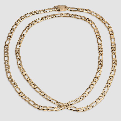 BTG DIAMOND FLAT 6MM Gold Neck Chain from stainless steel 316L gold plated 18K