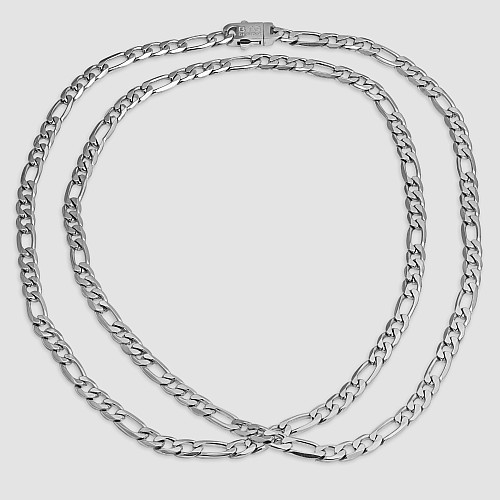 BTG DIAMOND FLAT 6MM Silver Neck Chain made of 316L stainless steel