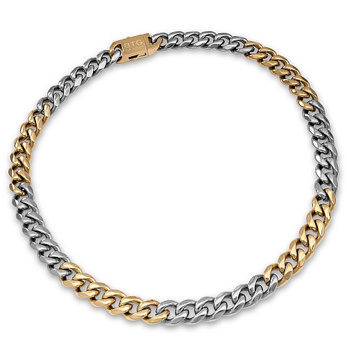 FIOR DOUBLE 11MM Two-tone 316L stainless steel necklace with 18K gold plating