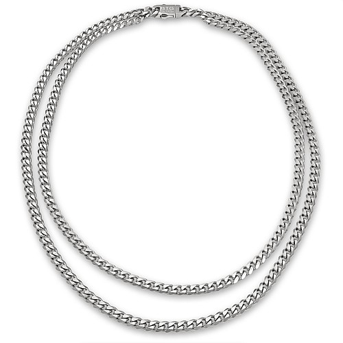 FIOR 5MM Silver Double Steel Necklace Necklace from Stainless Steel 316L