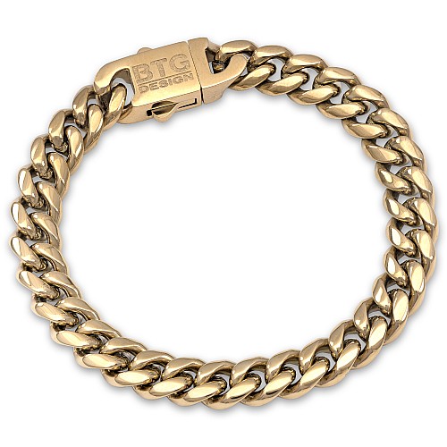 BTG MIAMI 8MM Gold Stainless Steel Bracelet 316L Gold Plated 18K