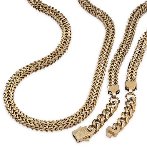 PAL 7MM Gold Necklace Stainless Steel 316L Gold Plated 18K