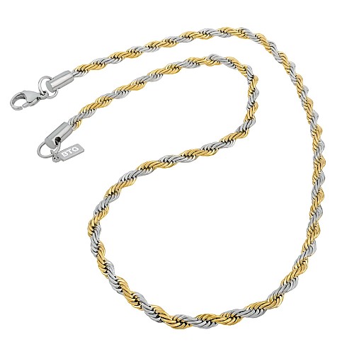 ROPE MIX 2MM Two-tone 316L stainless steel neck chain
