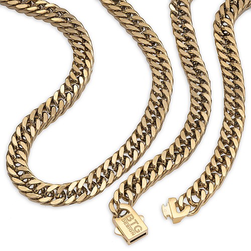 AVATAR 9MM Gold 18K Gold Plated 316L Stainless Steel Neck Chain