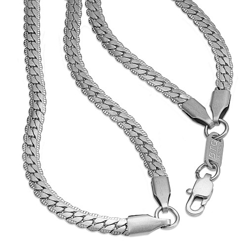 BTG DOUBLE SNAKE 4MM Silver Necklace Stainless Steel 316L