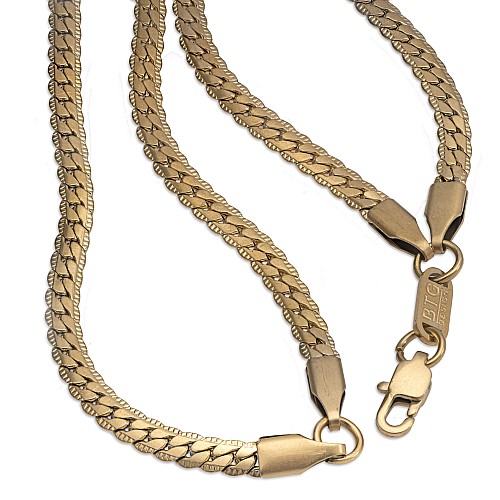 BTG DOUBLE SNAKE 4MM Gold Necklace Stainless Steel 316L Gold Plated 18K