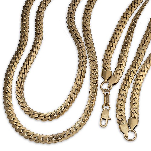 BTG DOUBLE SNAKE 7MM Gold Double Neck Chain Stainless Steel 316L 18K