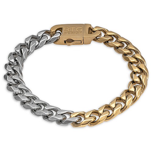 BTG MIAMI FLAT 9MM Two Tone Bracelet Stainless Steel 316L Gold Plated 18K