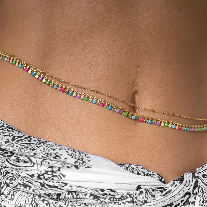 KANSAS Gold Belly chain made of stainless steel 316L gold plated 18K