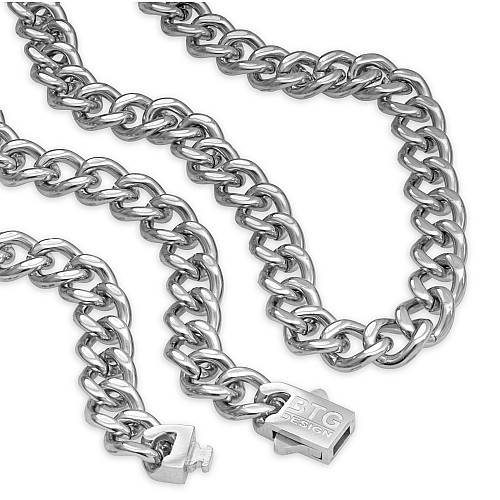 CUBAN 8MM Silver 316L Stainless Steel Neck Chain