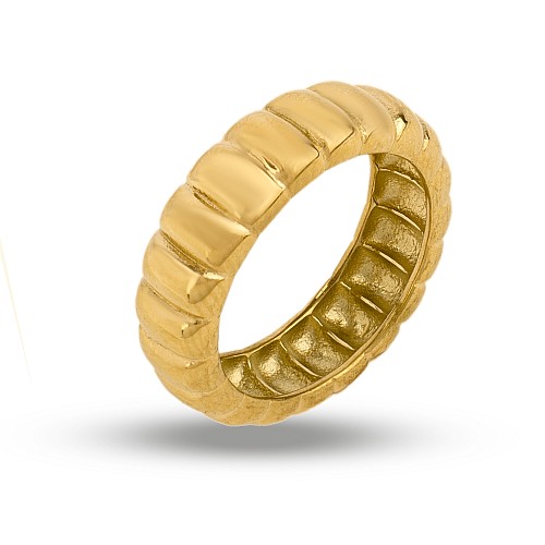 GULE Gold Ring Stainless Steel 316L Gold Plated 18K