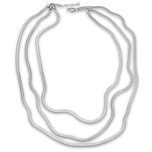 FILMY 3MM Silver Triple Neck Chain made of 316L stainless steel