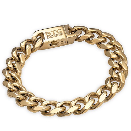 FIOR 11MM Gold Stainless Steel Bracelet 316L Gold Plated 18K