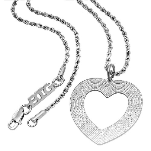 BONDED Silver Necklace Heart Stainless Steel
