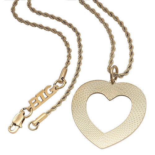 BONDED Gold Necklace Heart Stainless Steel Gold Plated 18K