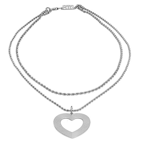 LAPSE Silver Necklace Heart Stainless Steel